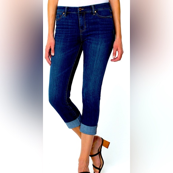 Liverpool dark wash crop jeans - Picture 2 of 2